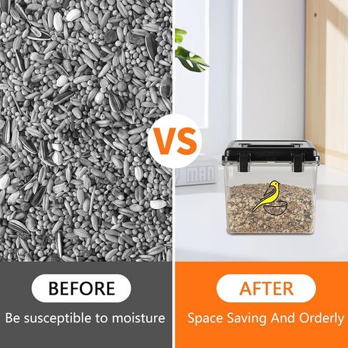 Bird Seed Storage Container,Airtight Bird Food Container-5.2L,Birds Seed Containers with Scoop,Pet Food Storage Containers for Wild Birds Seeds Dispenser Storing Sunflower Seeds in Saudi Arabia