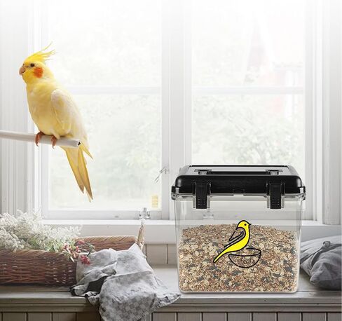 Bird Seed Storage Container,Airtight Bird Food Container-5.2L,Birds Seed Containers with Scoop,Pet Food Storage Containers for Wild Birds Seeds Dispenser Storing Sunflower Seeds in Saudi Arabia