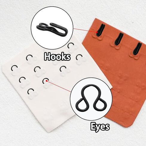 Lilaly 100 Sets 5 Size Blcak Hooks and Eyes for Sewing,Hook and Eye Closures for Clothing Replacement,for Clothing, Sewing DIY Craft(11.5mm,12.5mm,14mm,17mm,22mm) in Saudi Arabia