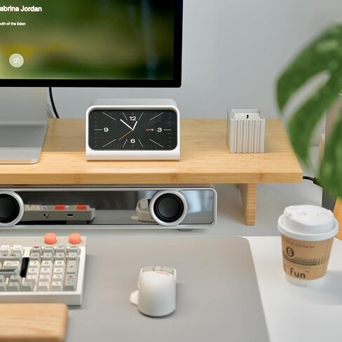 Bamboo Dual Monitor Stand Riser Natural, 2-Tier Desk Monitor Riser for 2 Monitors, Supports for PC Computer Monitor, Printer, Heavy TV Riser up to 300 lbs in Saudi Arabia