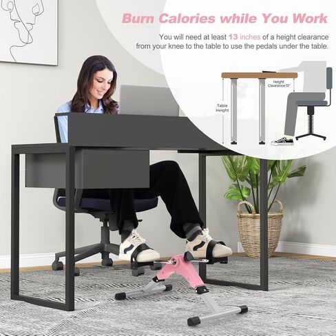 دراجة تمرين صغيرة من Goplus، قابلة للطي تحت المكتب، جهاز تمرين دواسة الدراجة لكبار السن مع مقاومة قابلة للتعديل، دراجة مكتبية خفيفة الوزن للقدم في الأماكن المغلقة مع شاشة LCD إلكترونية للذراعين والساقين in Kuwait