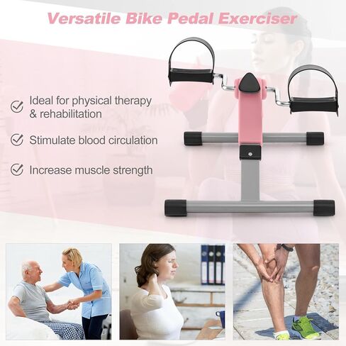 دراجة تمرين صغيرة من Goplus، قابلة للطي تحت المكتب، جهاز تمرين دواسة الدراجة لكبار السن مع مقاومة قابلة للتعديل، دراجة مكتبية خفيفة الوزن للقدم في الأماكن المغلقة مع شاشة LCD إلكترونية للذراعين والساقين in Kuwait