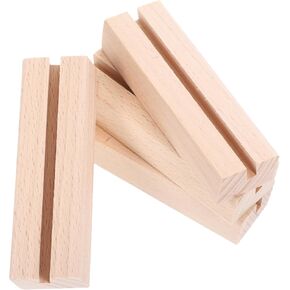 Gadpiparty 4pcs قاعدة حامل البطاقة الخشبية لمكتب حاملات البطاقات Rustic Place صور وتقويمات قوية التصميم فتحة آمنة لعرض الجدول
