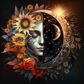Sun and Moon Stamped Cross Stitch Kits,11CT Cross Stitch Kits for Beginners,DIY Needlepoint Kits for Adults,Embroidery Patterns Dimensions Counted Cross Stitch Kits Art Crafts Kits for Home Decor Gift