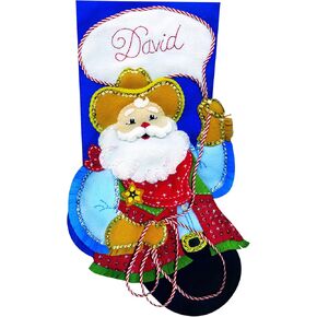 Tobin Cowboy Santa Felt Stocking Kit, Multi-Color