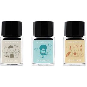 セーラー万年筆 Sailor Fountain Pen 10x3 mizutama Bottle Ink for Fountain Pen 10ml, Set of 3 Colors 13-3600-001