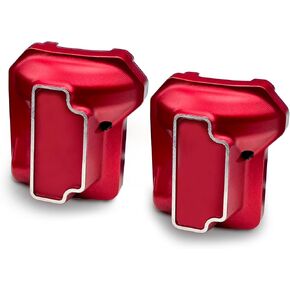 Brass Differential Cover - 2pcs Front & Rear Mixed Metal Brass Shell Covers Fit for TRX4 T4 Traxxas 1/10 RC Crawler Car, Compatible with Axial SCX10 II 90047 90046.(red)