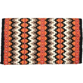 TuffRider Austin Double Weave Saddle Blanket-Black/Orange/Red-34 X 40 Inch