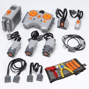 11pcs Power Function Set Technic Motor Kit with M/L Motors, Remote-Control, IR-Receiver, Switch, Extension-Wire for MOC Building Block