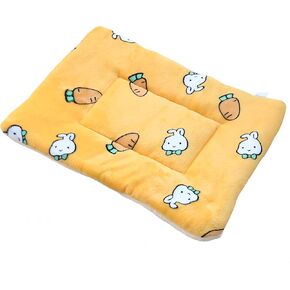 Reversible Coral Fleece Pet Blanket, 12 Designs 6 Sizes for Dogs/Cats/Rabbits, Scratch-Resistant Machine-Washable, Sofa Protector & Warm Pad, Fits 0-60 Lbs Pets (18.9''x13.4'', Carrot Rabbit)