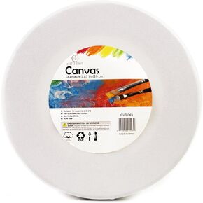 Round Wrapped Canvas for Painting – 7.87" (20 cm) - 100% Unbleached Cotton, Suitable for Acrylic & Oil Paints, Acid-Free, Art Supplies School Home Décor Project