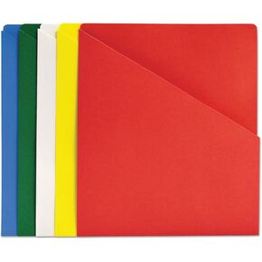 Quality Park 89503 Slash-View Pocket Organizers, Letter, Assorted Colors, 25/Pack