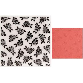 Roses Background Texture Plastic Embossing Folders for Cards Making Roses Embossing Folder for DIY Paper Crafting Scrapbooking Polymer Clay Decoration