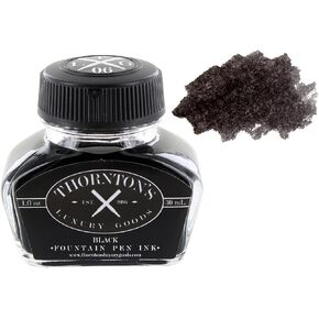 Thornton's Luxury Goods Premium Fountain Pen Ink Bottle 30ml - Black | Smooth Effortless Flawless Writing | Suitable for All Brand and Calligraphy Pens | Office Supplies | International Standard