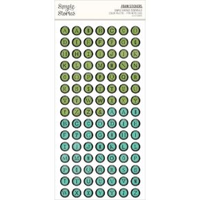 Simple Vintage Essentials Color Palette Foam Stickers 210/Pk-Type Keys Cool