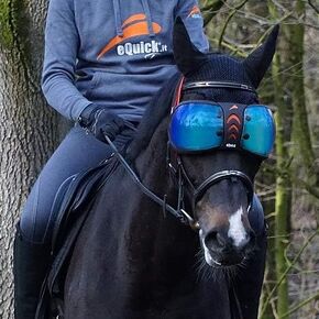 UV Protection Horse Riding Goggles by eQuick-it - Mirrored Blue Lenses