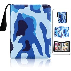Collectible Trading Card Albums,4 Pocket Card Binder, 400 Double Sided Pocket,PU Premium Zip Trading Card Binder for TCG, MTG,Sports Cards (Purple White)