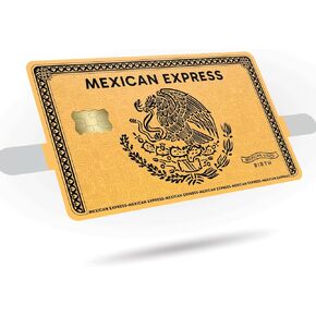 KCD Mexican Express Credit Debit Card Skin - Gold or Silver Eagle Eating Snake Design - Sticker Decal Cover Wrap 3-Pack - CCS030 (Gold)