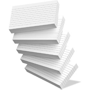 250 Count White Index Cards 3 X 5, Ruled Flash Cards For Studying, Heavy Weight Notecards Lined School Supplies College, Note Cards Lined For Home, Office, School, 5 Pack Flashcards