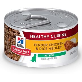 Hill's Science Diet Healthy Cuisine, Kitten, Great Taste, Wet Cat Food, Chicken & Rice Stew, 2.8 oz Can, Case of 24