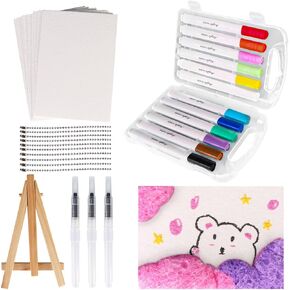 Honblviu Magic Puffy Paint,Foam Texture Painting Kit，Magic 3D Foam Texture Painting Kit,DIY Bubble Drawing Pens Art Supplies,Puffy Paint Paper