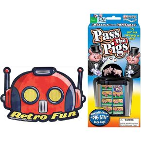 ألعاب اللعبة الكبيرة ~ Classic Pass the Pigs Party Game Pig Sty Dice Cup Cards مع ملصق BGT مجاني