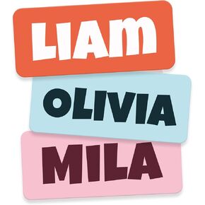 Personalized Daycare Name Labels for Kids Clothing & Items (70), Waterproof and Custom Name Stickers for Bottles, Clothes and School Supplies (1.2" x 0.5") - Flowers