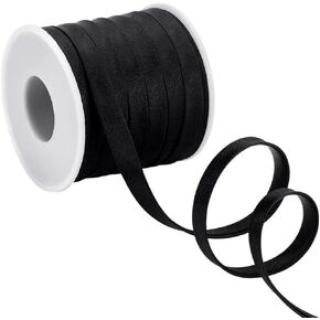 PH PandaHall Satin Bias Tape Double Fold Bias Tape 3/8 Inch Black Binding Tape Folding Ribbons Sewing Same Bias Tape for Clothing Sewing Seaming Hemming Quilting Piping DIY Craft 21.8 Yards