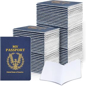 60Pcs Blank Passport Notebook Passport Books for Kids Passport Notebook 4 x 5.5Inch Blank Passport Notebook Pretend Passports for Back to School Party School Theme Party Favors-Navy Blue in Kuwait