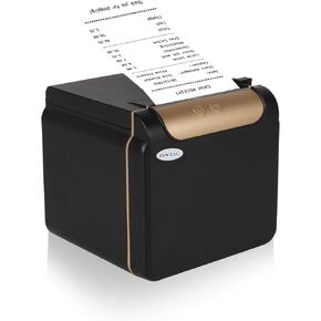 58mm/80mm Thermal Receipt Printer, Kitchen POS Printer with Auto-Cutter, Audio-Visual Alarm, Front Paper Out, Support Cash Drawer Square, USB Serial Ethernet for Windows/Linux/Mac