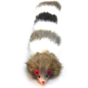 Kats'N Us Dat Darn Raccoon Real Rabbit Fur Cat Toy - Furry Cat Toys, Stuffed Animal for Indoor Cats and Kittens, Interactive Entertainment - 12 Inches