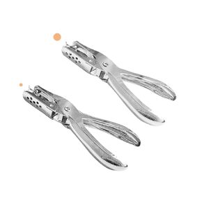 2 Pcs Hole Puncher Single, Handheld Hole Paper Punch, 1/4 and 1/8 Inch Circular Holes for Crafts DIY Craft Labels and Greeting Cards Home Office Learning