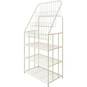 Bookcase Shelf Floor Mounted Metal Bookcase Magazine Rack Storage Rack Magazine Catalog Literature Display Rack for Home Trade Show Office Bookshelf with Storage