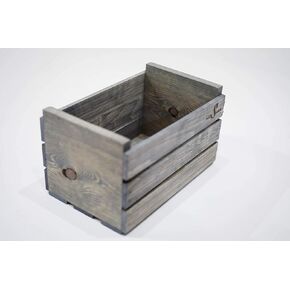 Darla'Studio 66 Antique Gray Stained 45 RPM Record Holder Wood Crate