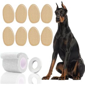 4 Sets Dog Ear Stand Sticker Up Support Tool, Doberman Ear Posting Kit, Medium to Large Dog Ear Support Tool (8 Patches+1 Bandage+1 Adhesive Tape