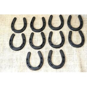 10 CAST Iron Small Horseshoe 3" x 3 1/2" Horse Nick Nack Good Luck Black Cowboy - Nadhief Store