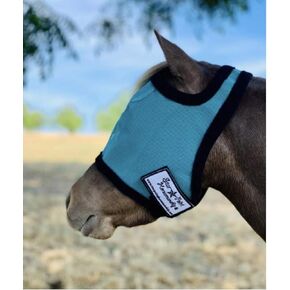 Star Point Mini-Pony Fly Mask (Medium 33-38," Teal/Black)