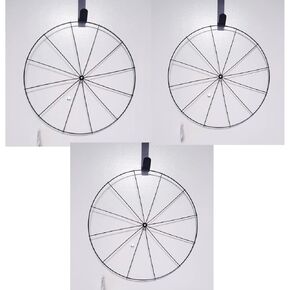 Floral Garden (Set of 3) HT Bicycle Wheel Style Metal Wreath Form Frame. Great for Making DIY, Various Craft Projects, 14-in Frame Bundled-with Metallic Chenille Stems.