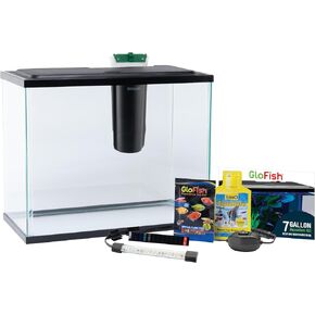 GloFish Aquarium Starter Kit, 6.6 Gallon Fish Tank, Includes Blue & White LED Lights, Tetra Whisper Bio-Bag Filter & Thermometer