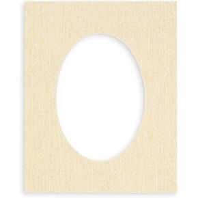 8x10 MAT Bevel Cut for 5x7 - Precut Black Oval Photo Mat Board Open