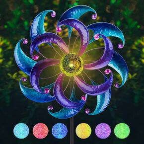 WONDER GARDEN Wind Spinners Outdoor - 2 Pack Small Metal Flamingo Wind Spinner Windmill, Wind Sculpture for Yard Patio Lawn Decor