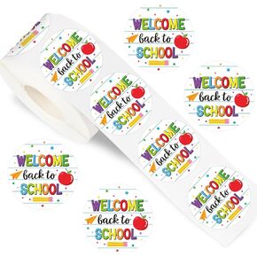 1000Pcs Welcome Back to School Sticker First Day of School Paper Decal Colorful Adhesive Sticker Label for Planner Reward Envelope Scrapbook DIY Supplies, 1.5 in