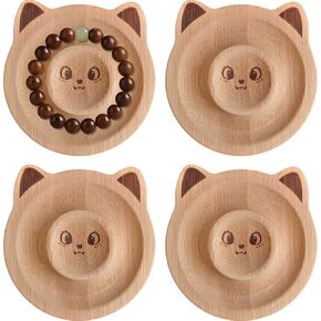 Bead Design Board 4pcs Wooden Cute Beading Design Tray Flocked Bracelet Design Board Bead Design Organizer Bracelet Holder DIY Jewelry Tool