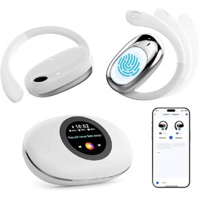 AI Translation Earbuds Real Time, Adjustable OWS Ear Translator Device for 139 Languages BT 5.4 LCD Touch Screen Audifonos Traductores Inglés Español for Travel Business Learning(White)