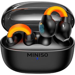 MINISO MS191 AI ترجمة أذن في الوقت الفعلي ، سماعات الأذن المترجم المفتوحة مقطع أذن يدعم سماعات الرأس اللاسلكية 135 لغة جهاز ترجمة مناسب