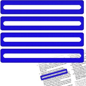 4Pcs Mahjong Line Finder, Mahjong Card Line Guide Bright Acrylic Mahjong Line Reader Tracker Ruler Marker Strips Mahjong Rules Helper Mahjong Accessories Mah Jongg Gifts for Beginner Players（Blue