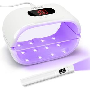 KISREL UV Light for Resin, Large Double-Sided Light with UV Flashlight, 2-Ieed Tin-1 and Detachable Resin Curing Machine, 3-Spmer Digital Display, 36w Fast Curing Lamp for Crafts, Jewellery Making