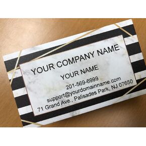 Custom Premium Business Cards 100 pcs Full color - Printed on 16pt(350gsm) or14pt (308gsm) Classic matte paper, Made in The USA (Marble Line)