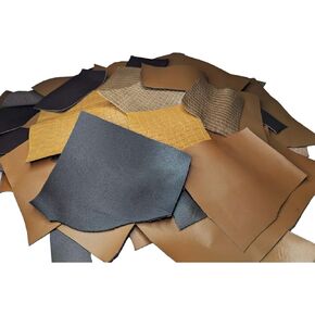 Real Leather Scraps | Cowhide Leather Remnants of Various Sizes per Bag | for Jewelry Making, Wallets, Watches, Key Chains, Journal Covers & Repairs by Kozmo (Assorted Colors (2 lb))