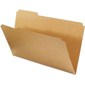 Universal UNV16143EE Reinforced 1/3-Cut Top Tab Kraft File Folders - Legal Size, Brown (100/Box)